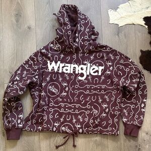 Wrangler Purple Hoodie with White Western Print